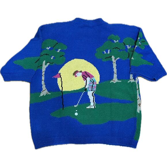 Vintage PBJ Sport Golf Cardigan Sweater Vest Short Sleeve Women’s Small - Picture 2 of 9